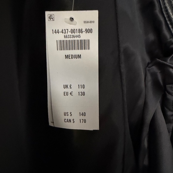 Abercrombie & Fitch Black Faux-Leather Bomber Jacket - Picture 4 of 5